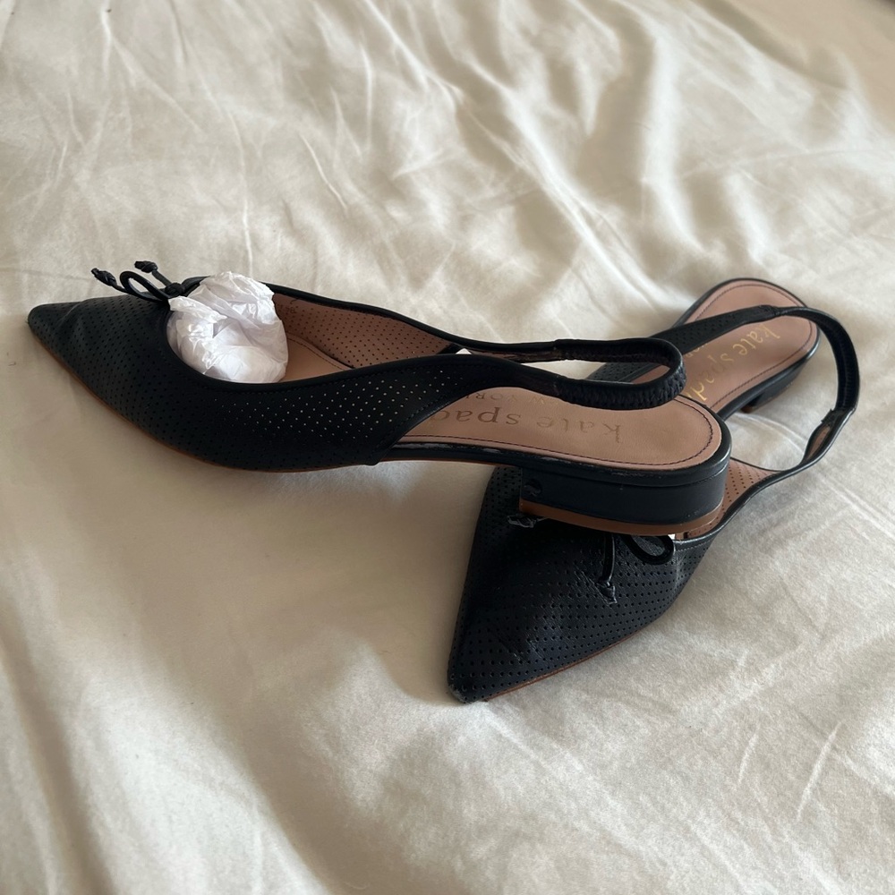 Kate Spade Black Flats with Glossy Finish